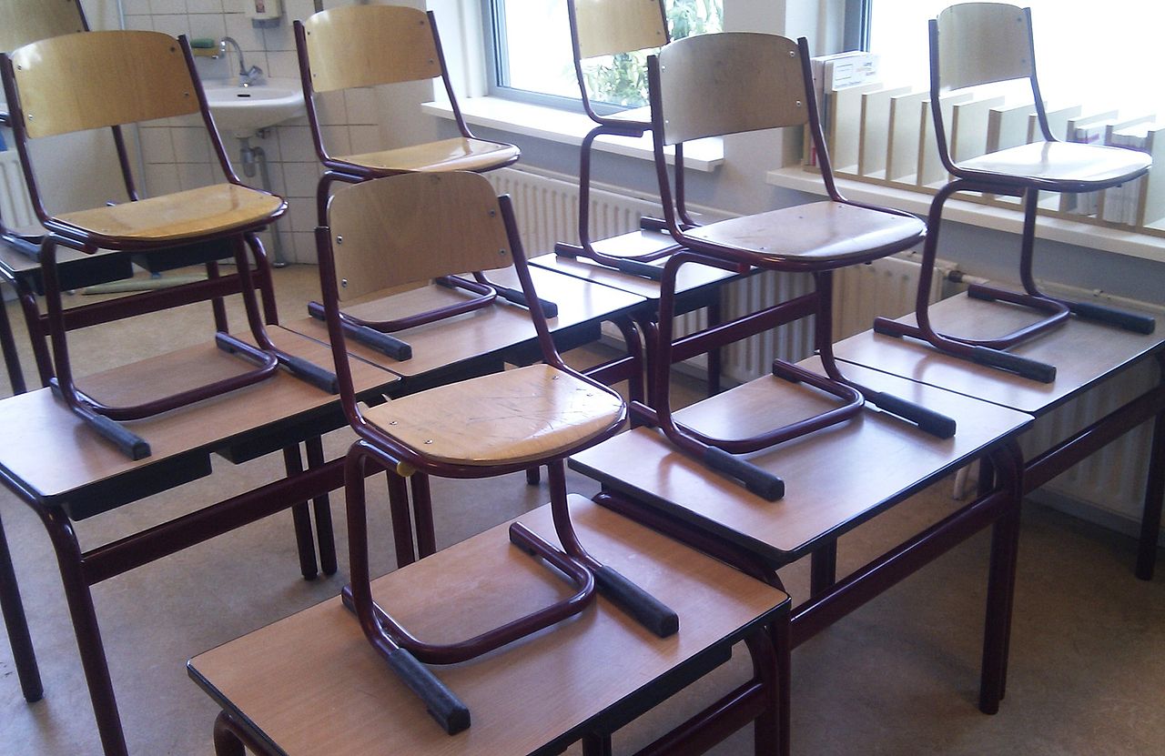 School­achter­stand tijdens de coronastop