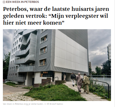 “Een week in Peterbos” artikelreeks in De Standaard