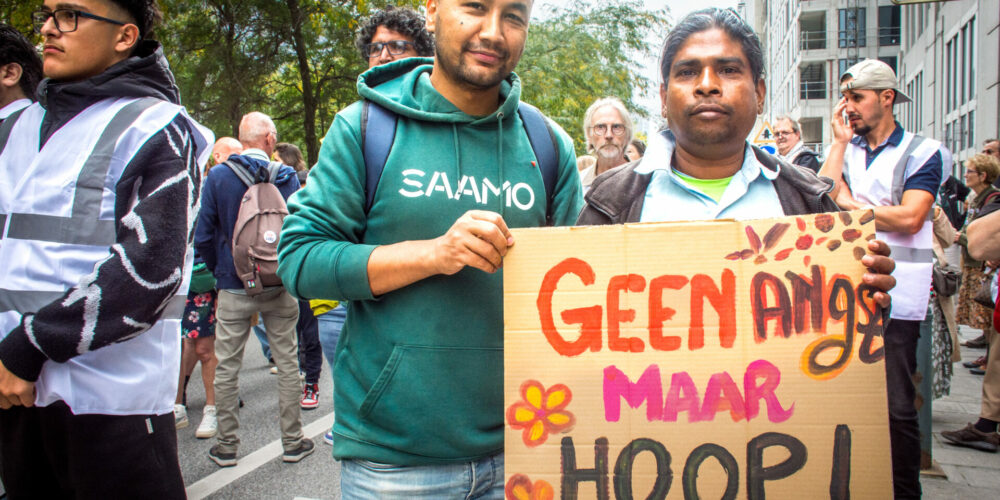 SAAMO-medewerkers die deelnamen aan de Parade van het Groot Verzet.