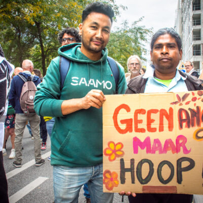 SAAMO-medewerkers die deelnamen aan de Parade van het Groot Verzet.
